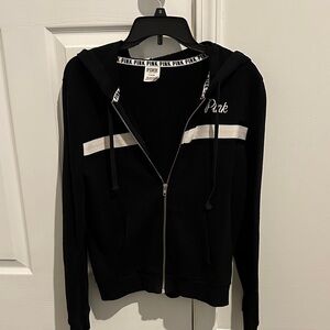 PINK Victoria's Secret Black Top with White Logo Trim